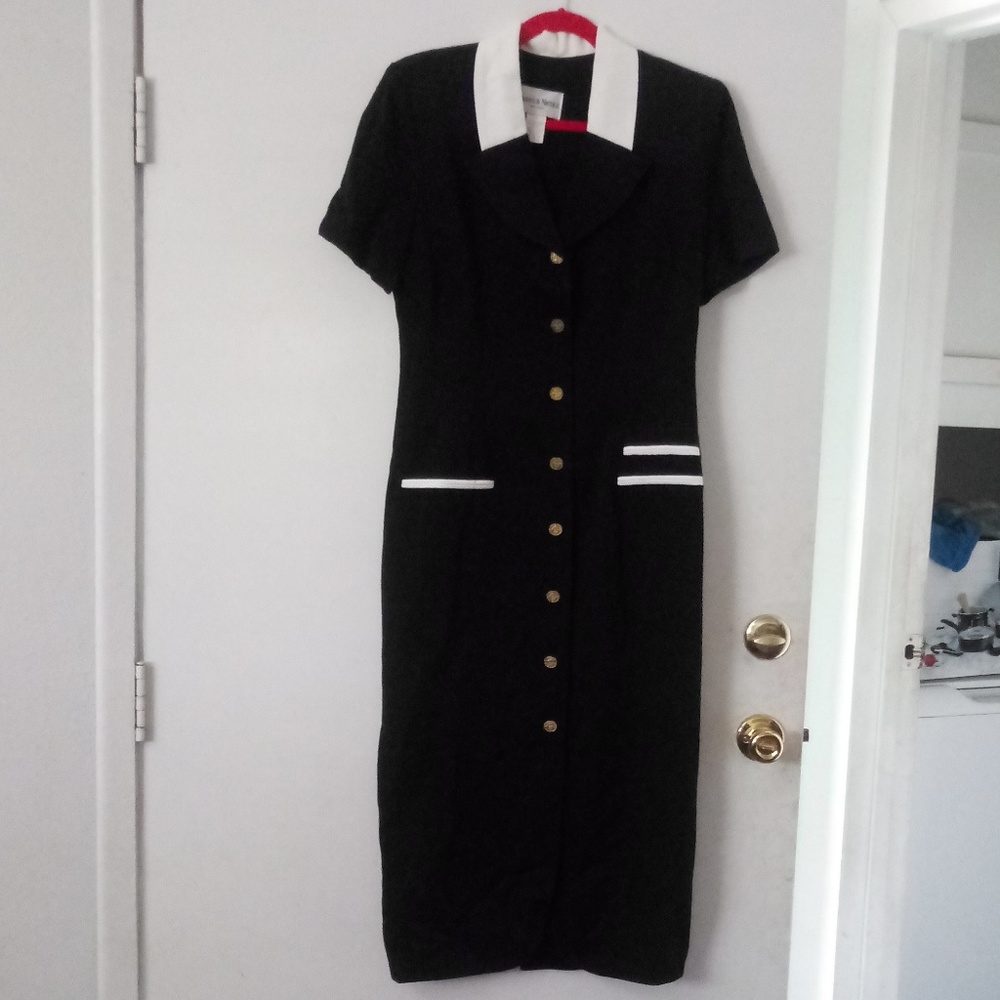 Black and White Button Dress